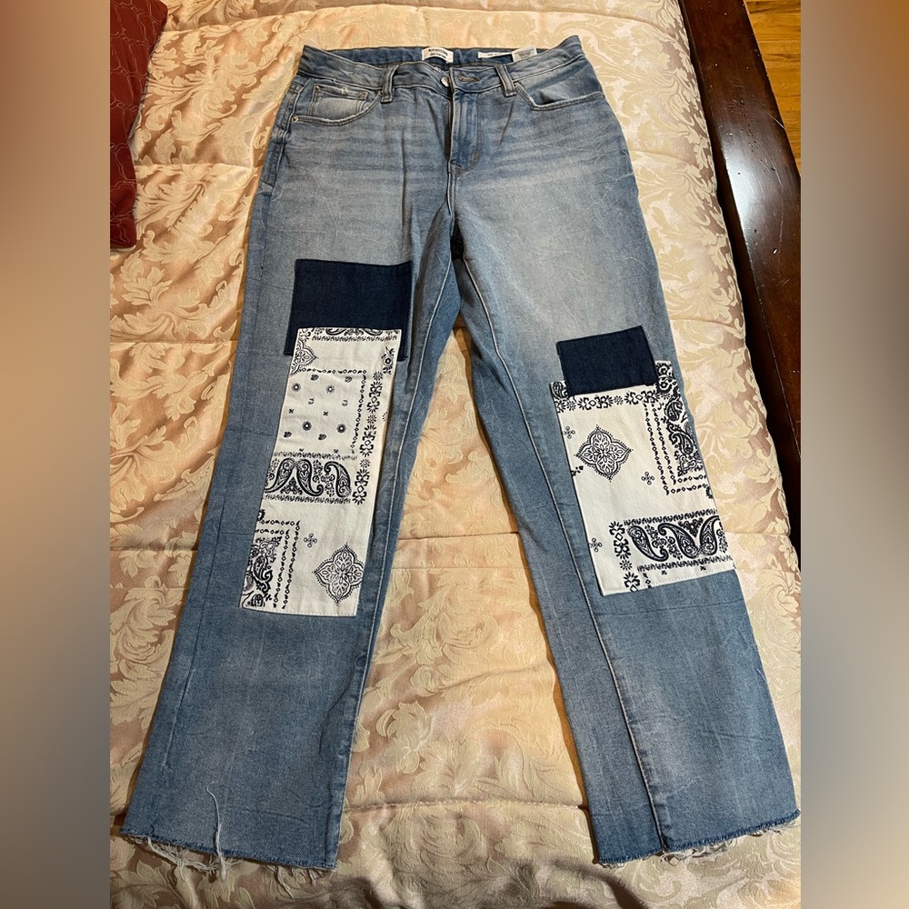 Kensie Stylish Blue Patchwork Women Jeans